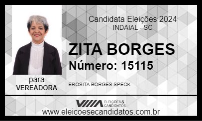 Candidato ZITA BORGES 2024 - INDAIAL - Eleições