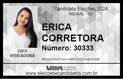 Candidato ERICA CORRETORA 2024 - INDAIAL - Eleições