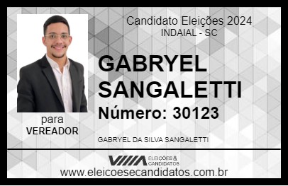 Candidato GABRYEL SANGALETTI 2024 - INDAIAL - Eleições