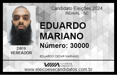 Candidato EDUARDO MARIANO 2024 - INDAIAL - Eleições