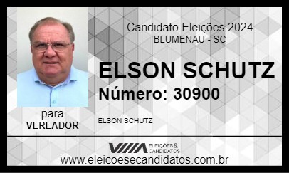 Candidato ELSON SCHUTZ 2024 - BLUMENAU - Eleições