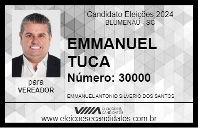 Candidato EMMANUEL TUCA 2024 - BLUMENAU - Eleições