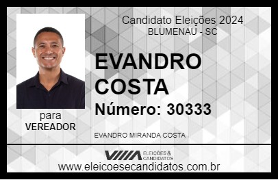 Candidato EVANDRO COSTA 2024 - BLUMENAU - Eleições