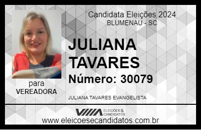 Candidato JULIANA TAVARES 2024 - BLUMENAU - Eleições