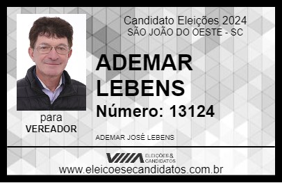 Candidato ADEMAR LEBENS 2024 - SÃO JOÃO DO OESTE - Eleições