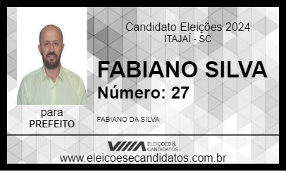 Candidato FABIANO SILVA 2024 - ITAJAÍ - Eleições