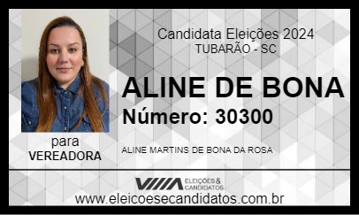 Candidato ALINE DE BONA 2024 - TUBARÃO - Eleições