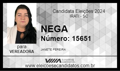 Candidato NEGA 2024 - IRATI - Eleições