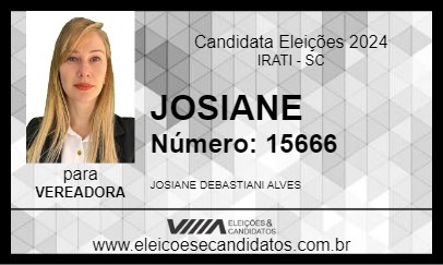 Candidato JOSIANE 2024 - IRATI - Eleições