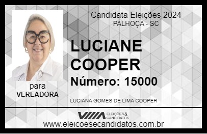 Candidato LUCIANE COOPER 2024 - PALHOÇA - Eleições