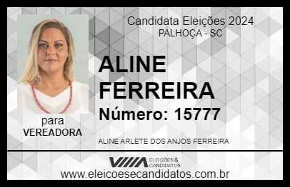 Candidato ALINE FERREIRA 2024 - PALHOÇA - Eleições