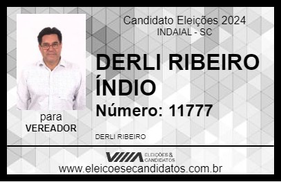 Candidato DERLI RIBEIRO ÍNDIO 2024 - INDAIAL - Eleições