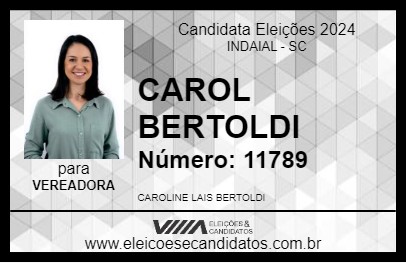 Candidato CAROL BERTOLDI 2024 - INDAIAL - Eleições