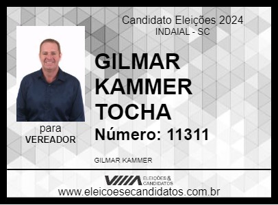 Candidato GILMAR KAMMER TOCHA 2024 - INDAIAL - Eleições