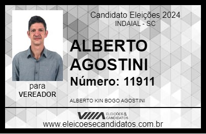 Candidato ALBERTO AGOSTINI 2024 - INDAIAL - Eleições