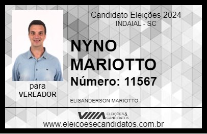 Candidato NYNO MARIOTTO 2024 - INDAIAL - Eleições