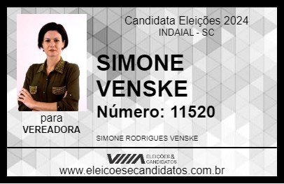 Candidato SIMONE VENSKE 2024 - INDAIAL - Eleições