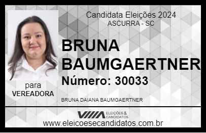 Candidato BRUNA BAUMGAERTNER 2024 - ASCURRA - Eleições