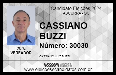 Candidato CASSIANO BUZZI 2024 - ASCURRA - Eleições