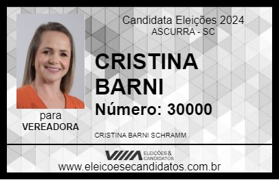 Candidato CRISTINA BARNI 2024 - ASCURRA - Eleições