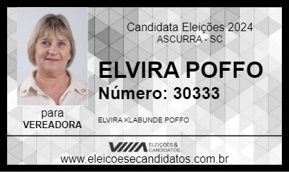 Candidato ELVIRA POFFO 2024 - ASCURRA - Eleições