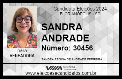 Candidato SANDRA ANDRADE 2024 - FLORIANÓPOLIS - Eleições