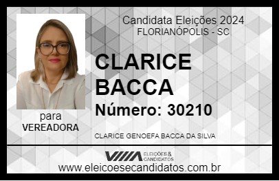 Candidato CLARICE BACCA 2024 - FLORIANÓPOLIS - Eleições