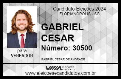 Candidato GABRIEL CESAR 2024 - FLORIANÓPOLIS - Eleições