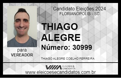 Candidato THIAGO ALEGRE 2024 - FLORIANÓPOLIS - Eleições