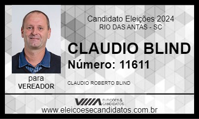 Candidato CLAUDIO BLIND 2024 - RIO DAS ANTAS - Eleições