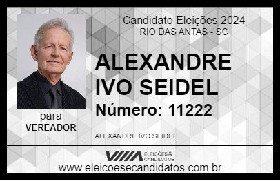 Candidato ALEXANDRE IVO SEIDEL 2024 - RIO DAS ANTAS - Eleições