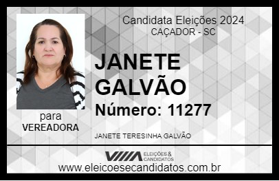 Candidato JANETE GALVÃO 2024 - CAÇADOR - Eleições