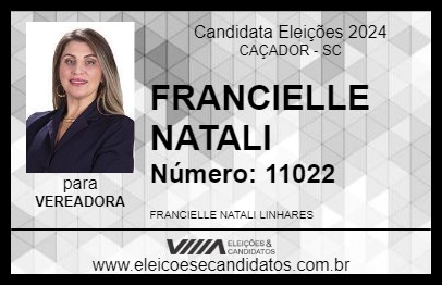 Candidato FRANCIELLE NATALI 2024 - CAÇADOR - Eleições