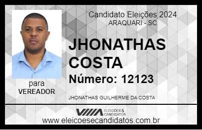 Candidato JHONATHAS COSTA 2024 - ARAQUARI - Eleições