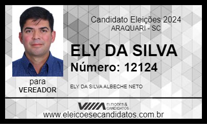 Candidato ELY DA SILVA 2024 - ARAQUARI - Eleições