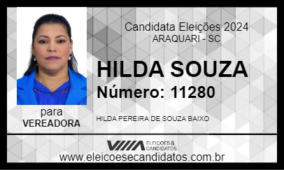 Candidato HILDA SOUZA 2024 - ARAQUARI - Eleições