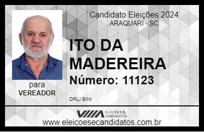 Candidato ITO DA MADEREIRA 2024 - ARAQUARI - Eleições