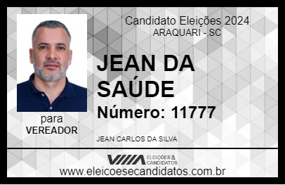 Candidato JEAN DA SAÚDE 2024 - ARAQUARI - Eleições