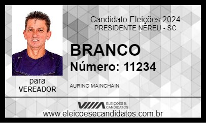 Candidato BRANCO 2024 - PRESIDENTE NEREU - Eleições