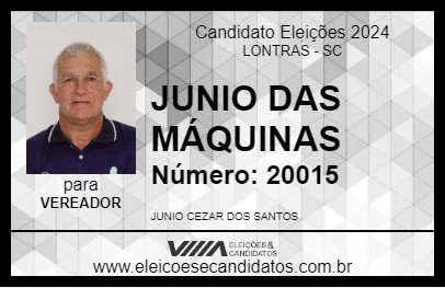 Candidato JUNIO DAS MÁQUINAS 2024 - LONTRAS - Eleições