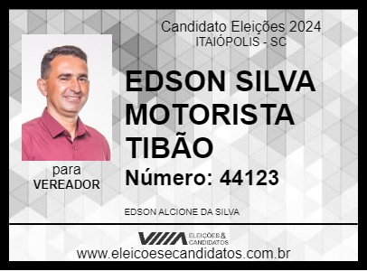 Candidato EDSON SILVA MOTORISTA TIBÃO 2024 - ITAIÓPOLIS - Eleições