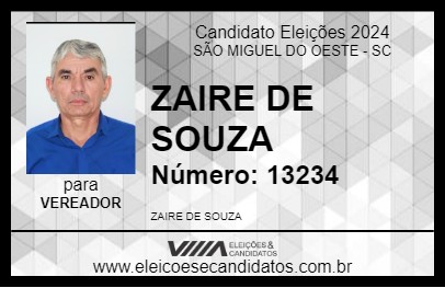 Candidato ZAIRE DE SOUZA 2024 - SÃO MIGUEL DO OESTE - Eleições