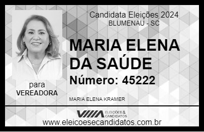 Candidato MARIA ELENA DA SAÚDE 2024 - BLUMENAU - Eleições