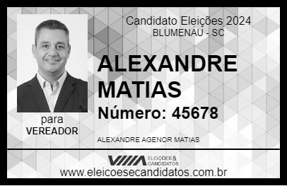 Candidato ALEXANDRE MATIAS 2024 - BLUMENAU - Eleições