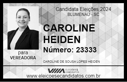 Candidato CAROLINE HEIDEN 2024 - BLUMENAU - Eleições