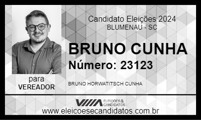 Candidato BRUNO CUNHA 2024 - BLUMENAU - Eleições