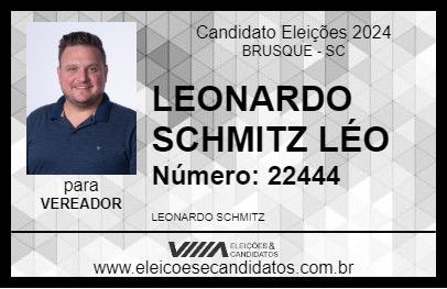 Candidato LEONARDO SCHMITZ LÉO 2024 - BRUSQUE - Eleições