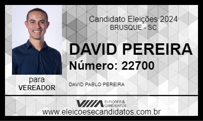 Candidato DAVID PEREIRA 2024 - BRUSQUE - Eleições