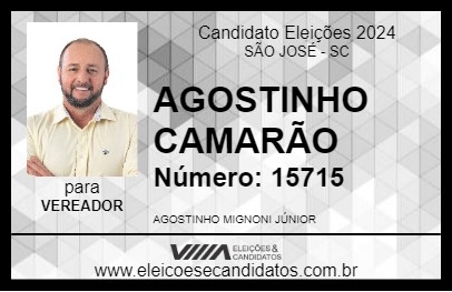 Candidato AGOSTINHO CAMARÃO 2024 - SÃO JOSÉ - Eleições