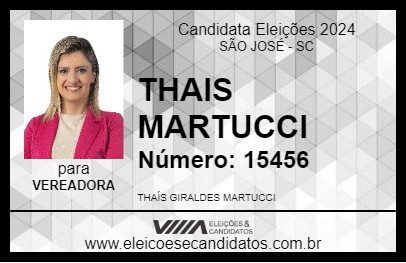 Candidato THAIS MARTUCCI 2024 - SÃO JOSÉ - Eleições